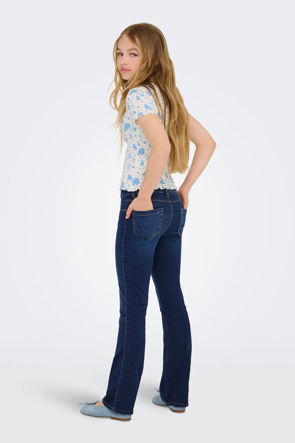 Only Girls Vaqueros flared fit azul