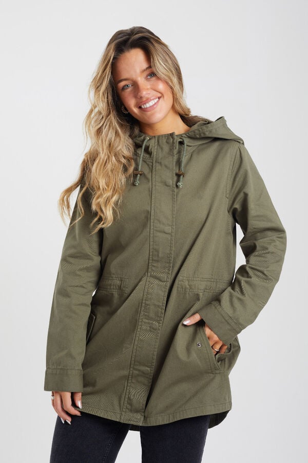 Brave Soul Parka con capucha kaki