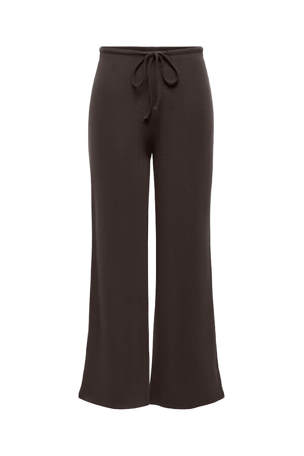 Only Pantal&oacute;n wide de felpa marr&oacute;n