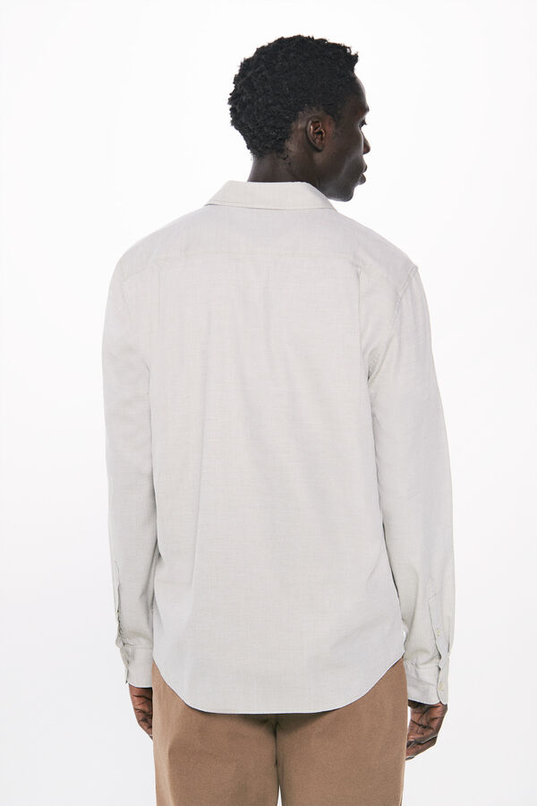 Springfield Camisa de vestir estrutura bege