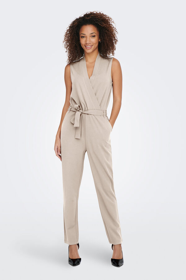 JDY Macac&atilde;o longo com al&ccedil;as largas bege