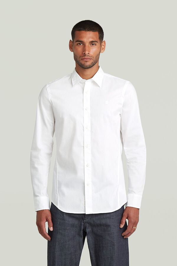 G-STAR Camisa de manga larga y corte ajustado blanco