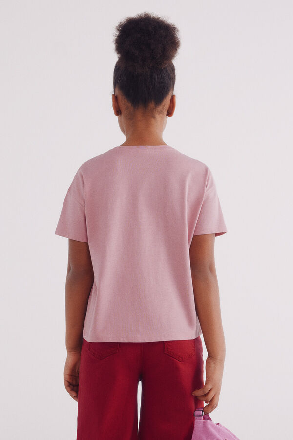 Springfield Kids T-shirt de menina com detalhe de renda rosa