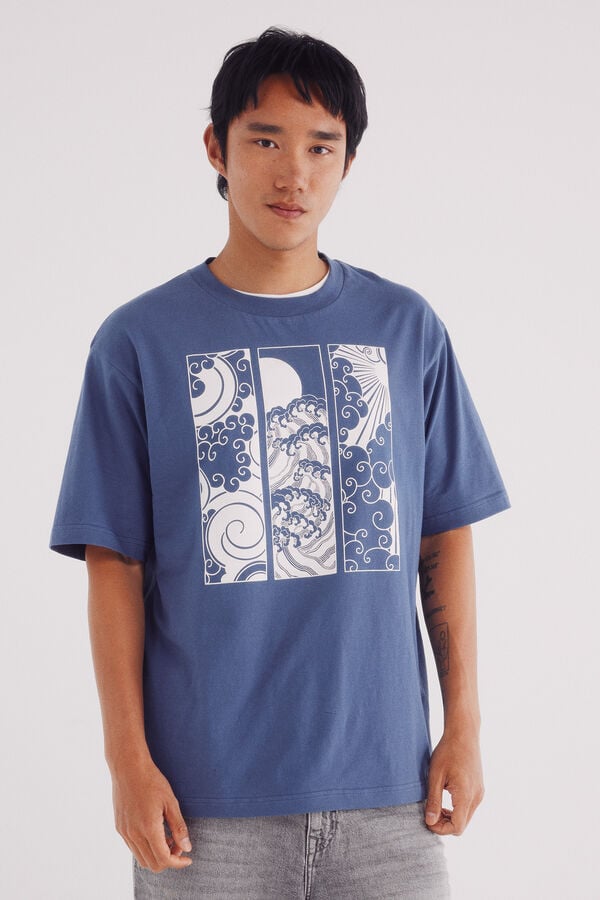 Springfield Camiseta Paisagem azul