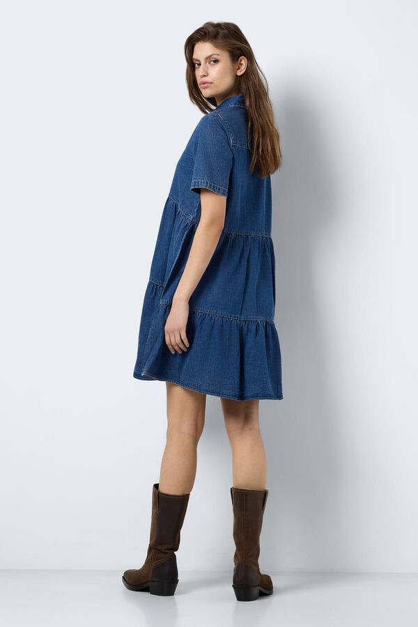 Noisy May Vestido vaquero midi de manga corta azul