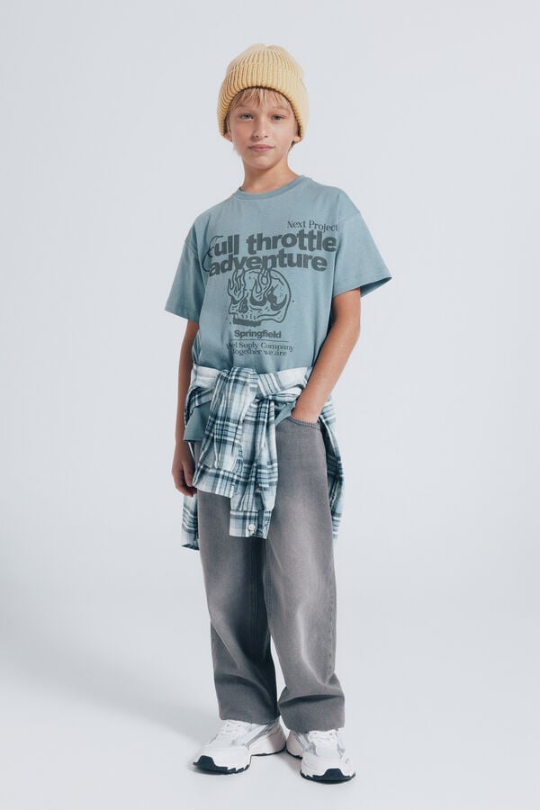 Springfield Kids Camiseta Calavera ni&ntilde;o azul