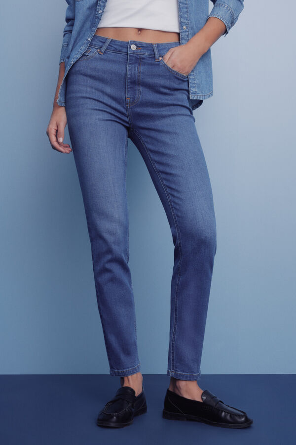 Springfield Cal&ccedil;a jeans slim cropped azul