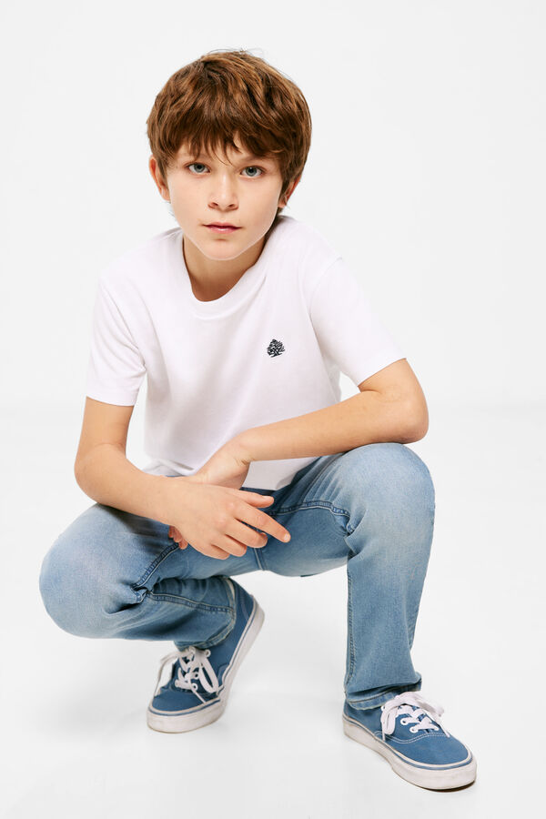 Springfield Kids T-shirt básica logo menino branco