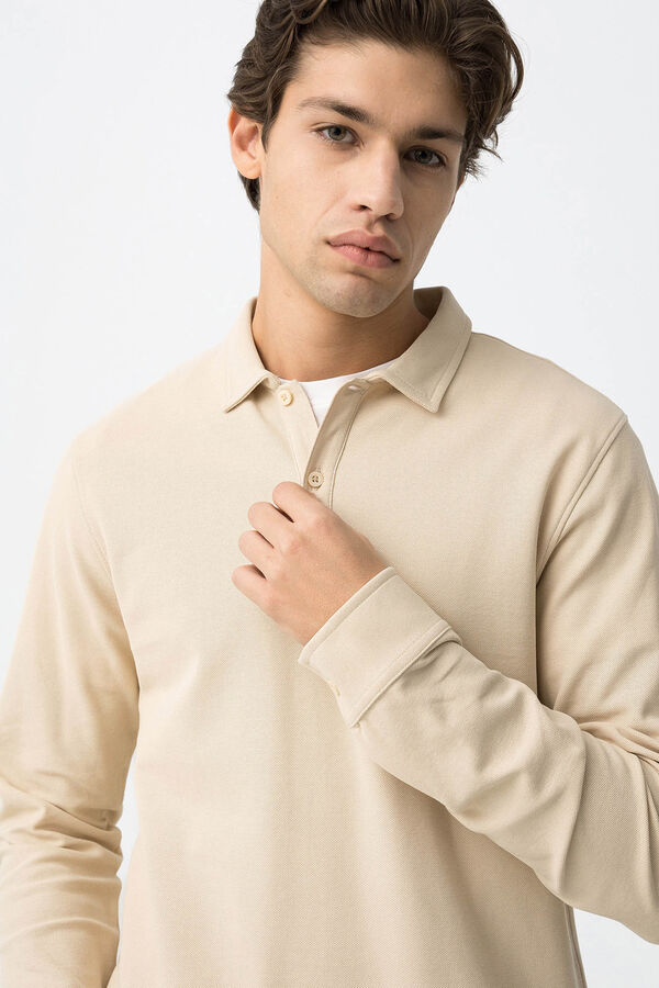 Tiffosi Polo de manga larga beige