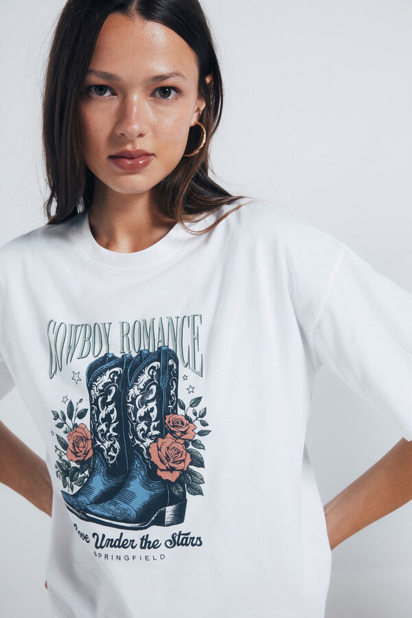 Springfield Camiseta gr&aacute;fica western marr&oacute;n