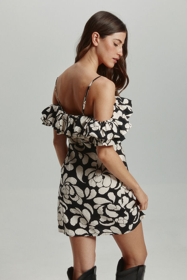 Only Vestido curto ombro a ombro preto