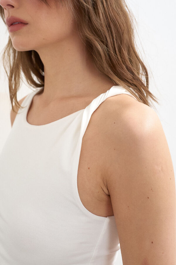 Topshop Top gola redonda branco