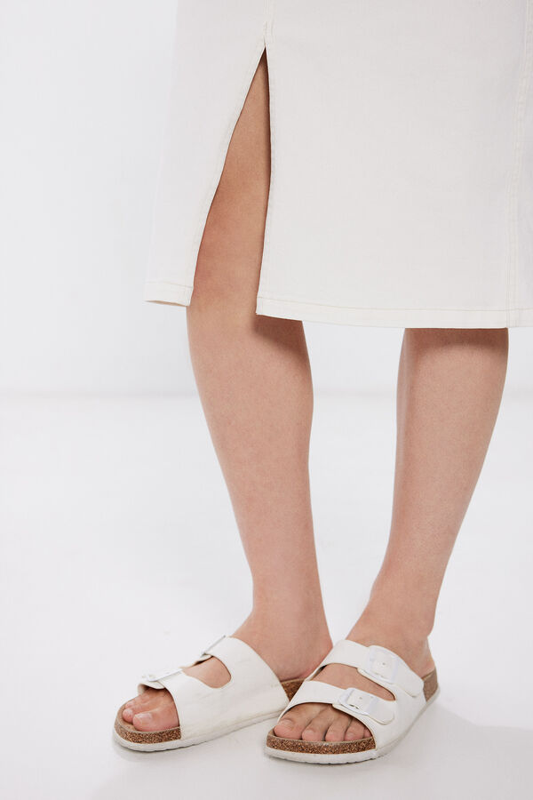 Springfield Falda Midi Vaquera blanco