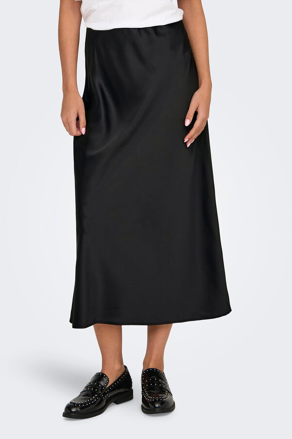 Only saia de cetim preto