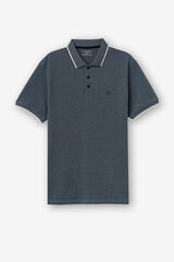 Tiffosi Polo Piqu&eacute; Detalhe Estampado com Relevo azul