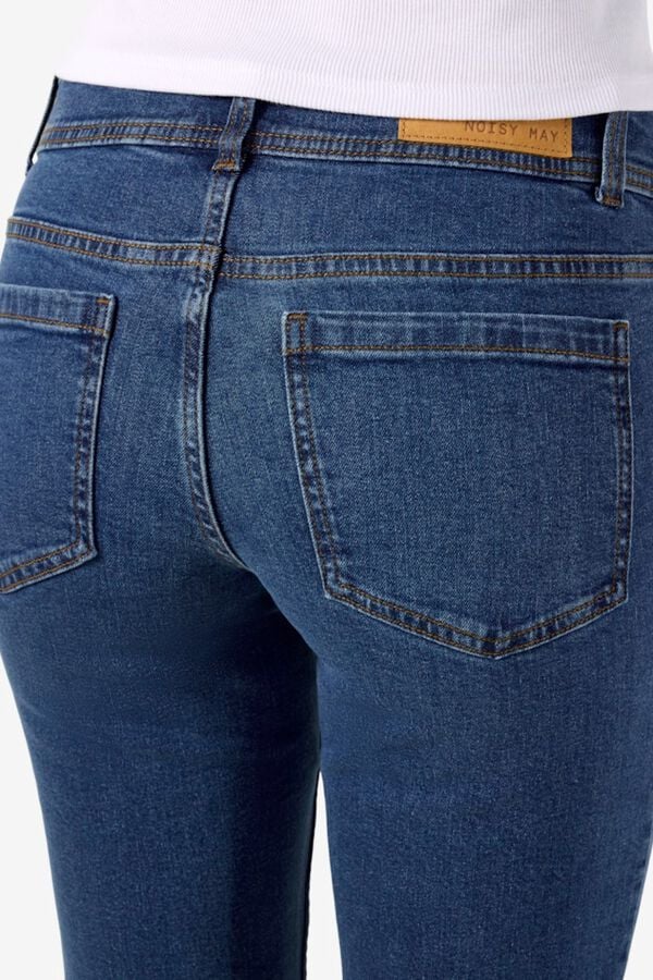 Noisy May Jeans bootcut com bolsos frontais azul