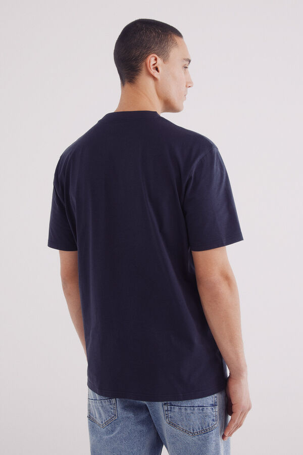 Springfield Camiseta básica com gola redonda azul