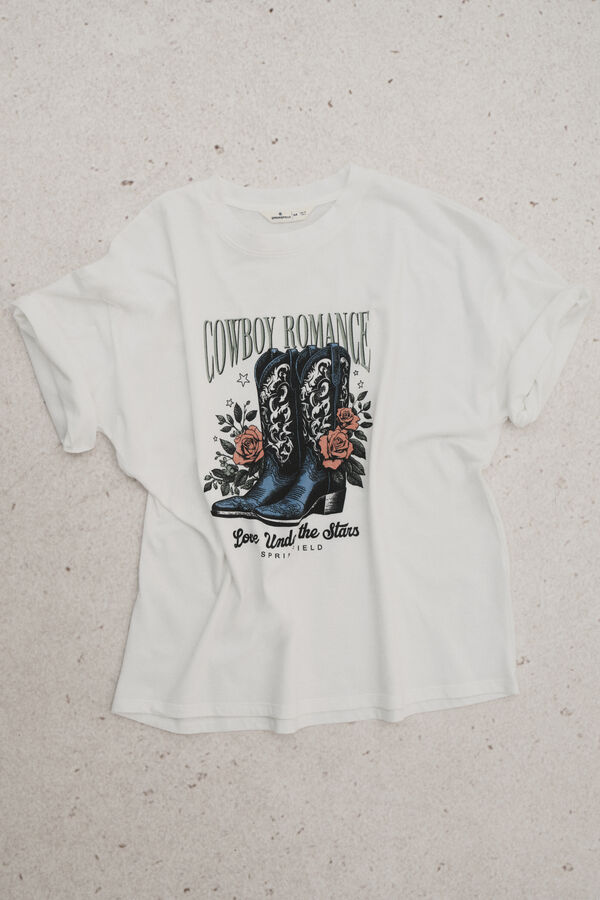 Springfield Camiseta gr&aacute;fica western marr&oacute;n