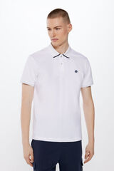 Springfield Polo piqu&eacute; slim fit contrastes blanco