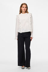 Pieces Blusa volantes con bordado ingles blanco