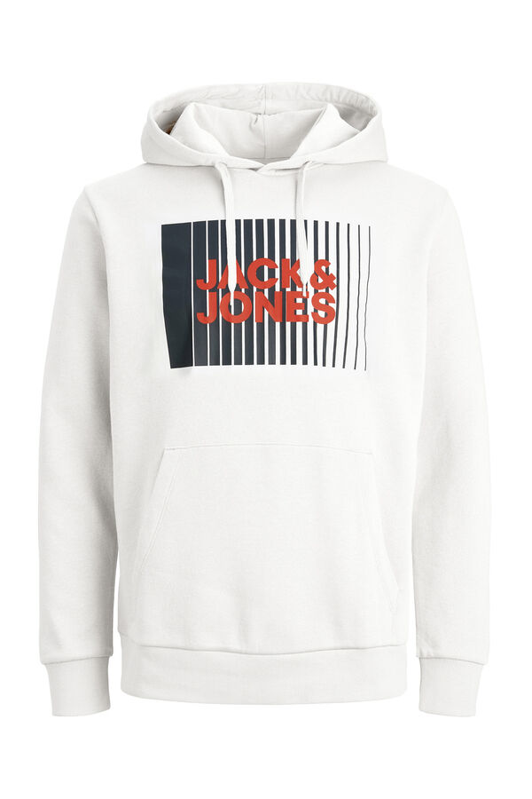 Jack & Jones Sudadera est&aacute;ndar fit capucha blanco