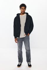 Springfield Sweatshirt b&aacute;sica com fecho-&eacute;clair preto