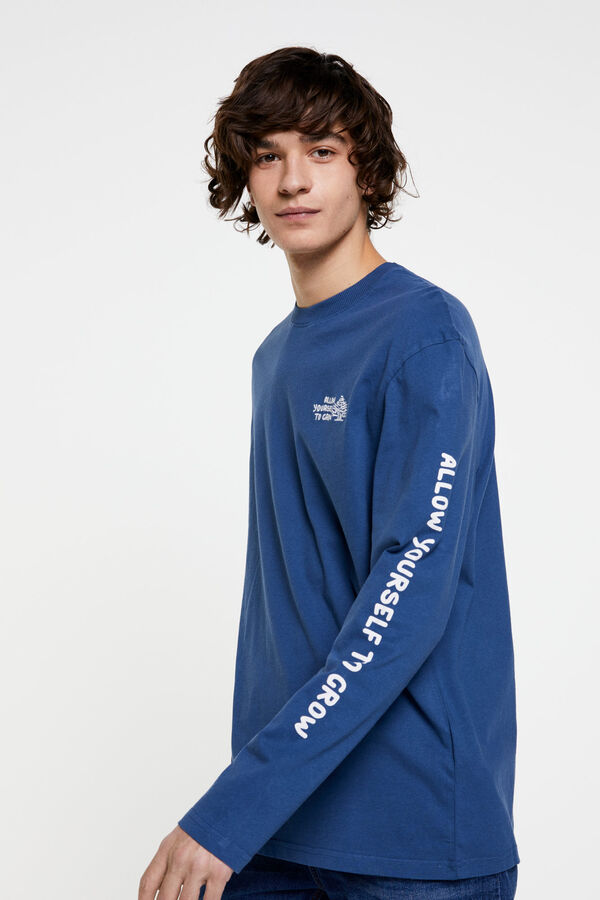 Springfield Camiseta manga larga logo azul medio