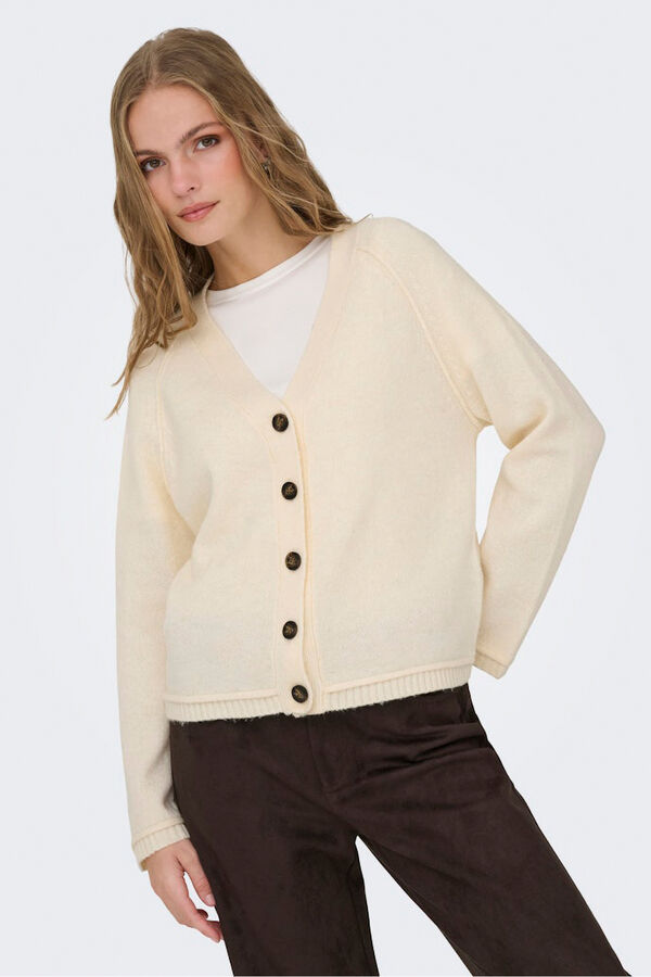 Only C&aacute;rdigan con botones beige