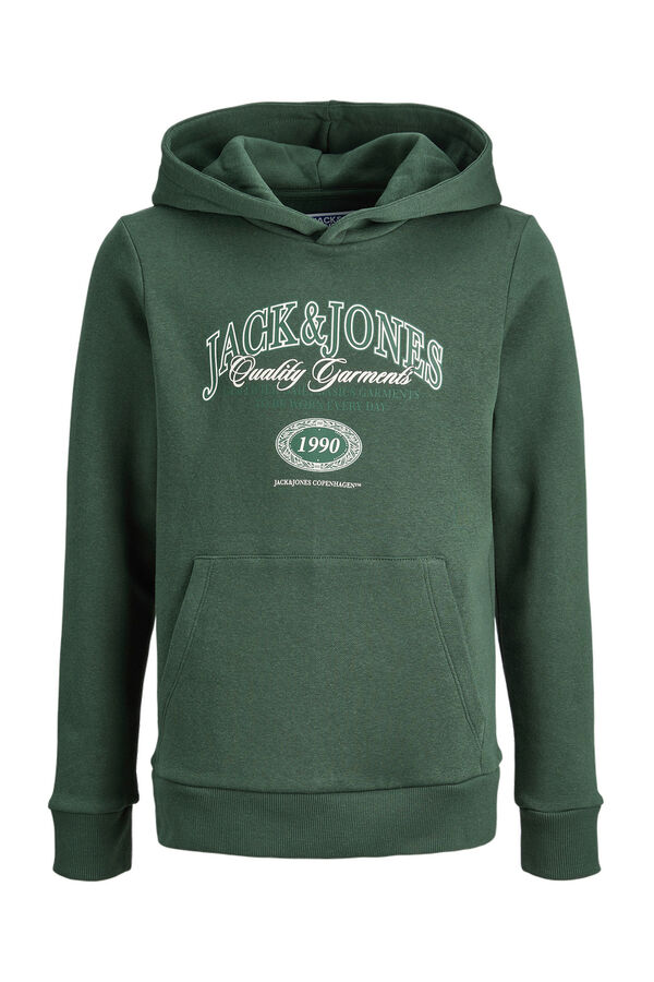Jack & Jones Junior Sudadera logo con capucha verde