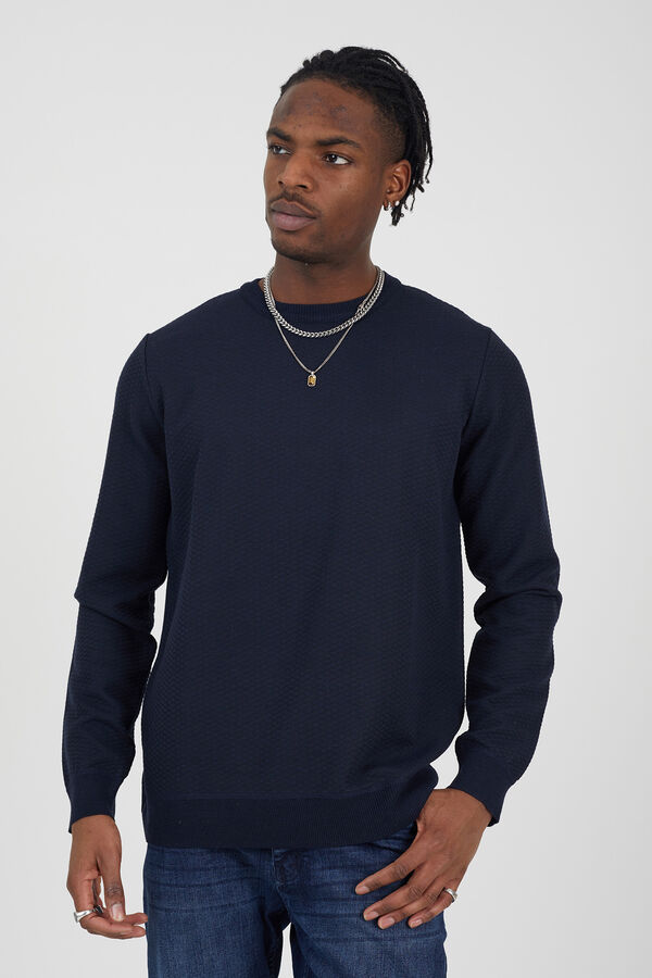 Brave Soul malha jacquard azul