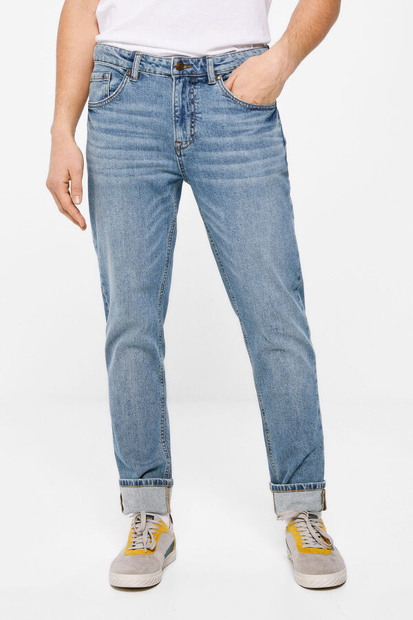 Springfield Jeans slim lavagem média azul aço