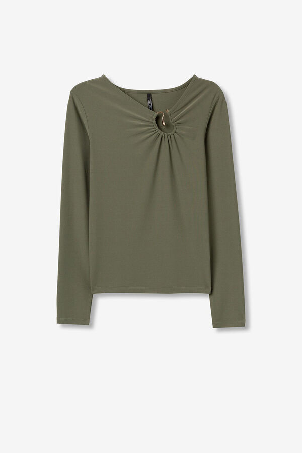 Tiffosi Camiseta con detalle met&aacute;lico verde