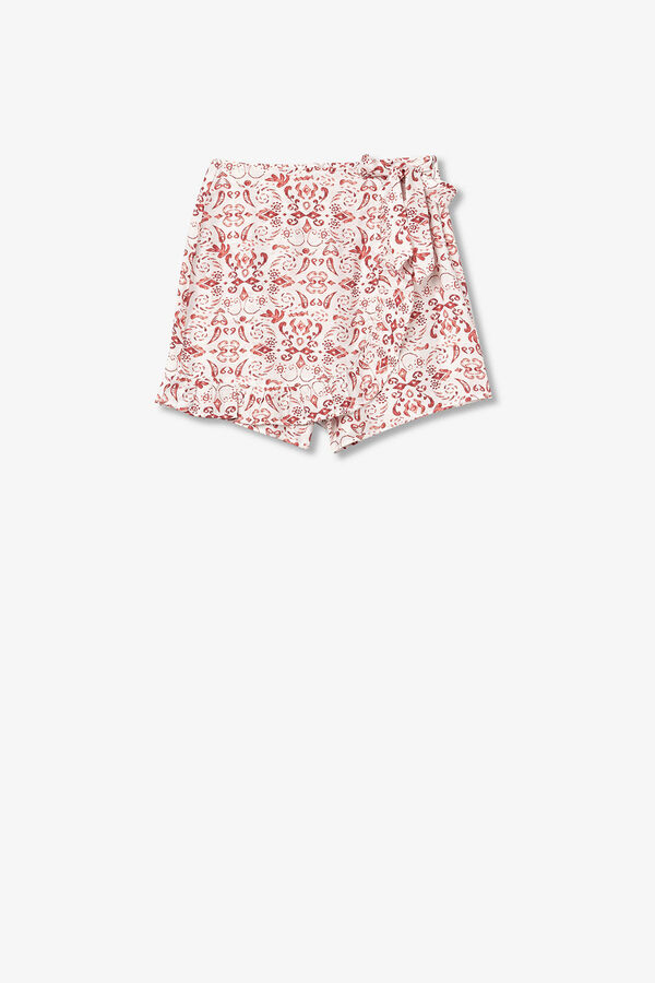Tiffosi Saia-shorts estampada vermelho