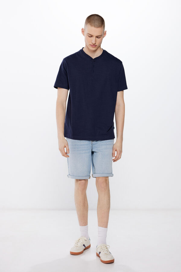 Springfield Camiseta cuello panadero azul