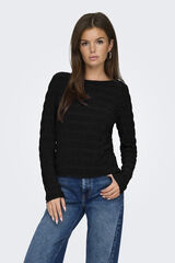 JDY Top de manga comprida preto