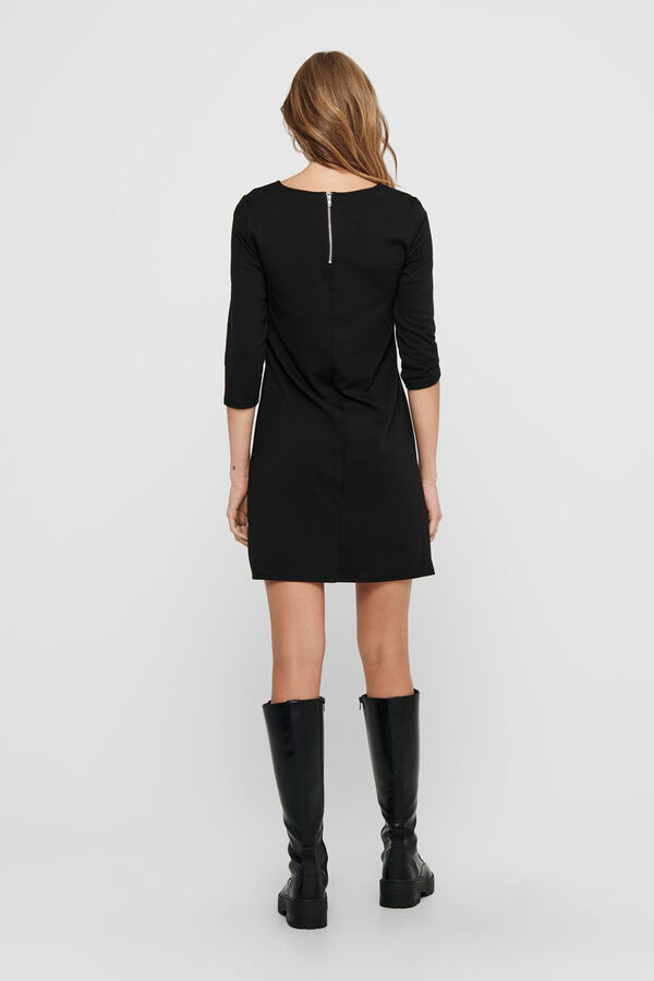 Only Vestido corto de manga media negro