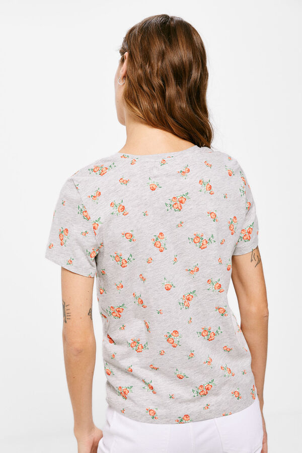 Springfield T-shirt Estampada Lace Ombros cinza