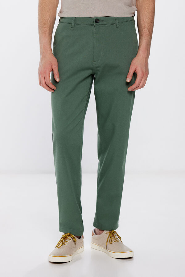 Springfield Pantal&oacute;n chino color comfort slim fit verde
