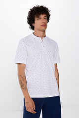 Springfield Polo piqu&eacute; slim fit estampado branco