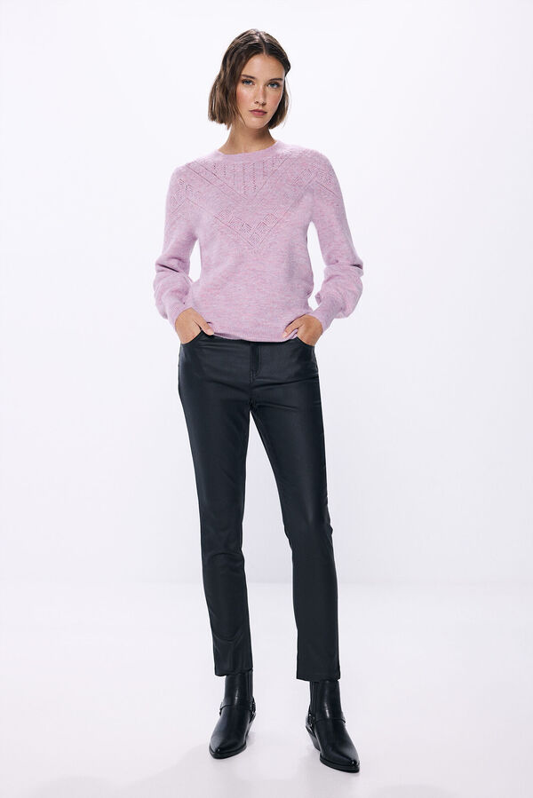 Springfield Jersey detalles pointelle morado/lila