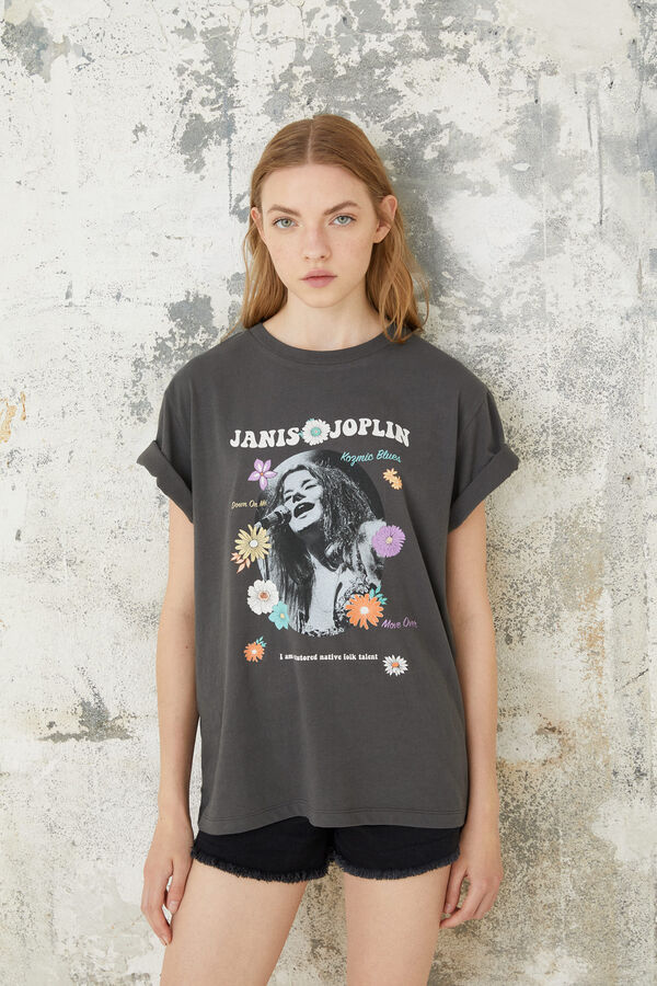 Springfield Camiseta "Janis Joplin" gris oscuro