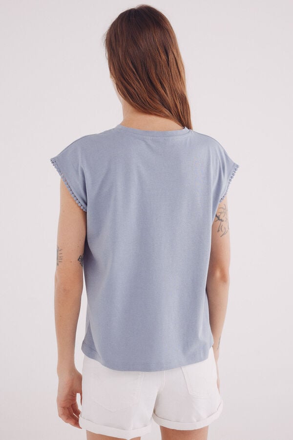 Springfield Camiseta gráfica étnica azul