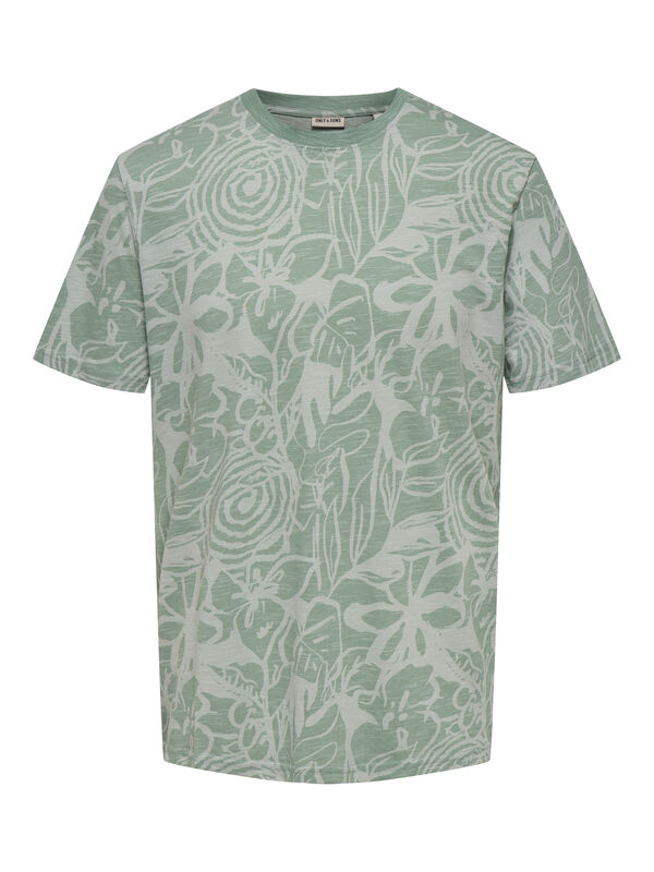 Only & Sons T-shirt de manga curta estampada verde