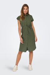 Only Vestido midi camisero verde