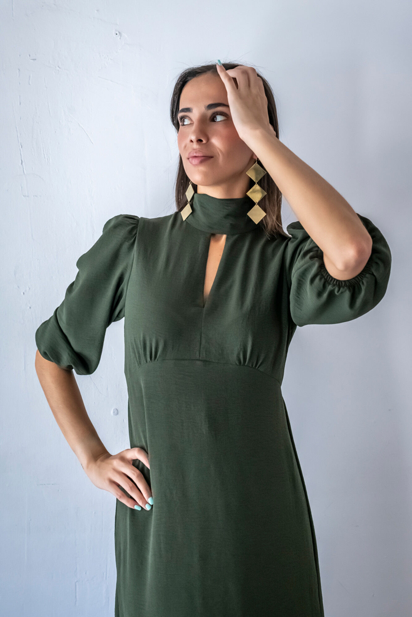Cul Sac Vestido midi franzido