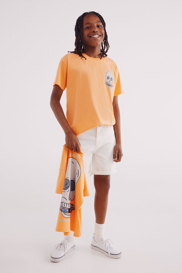 Springfield Kids Camiseta com caveira de menino vermelho