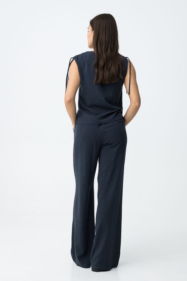 Tiffosi Pantalones wide leg azul