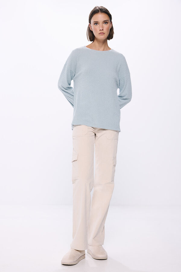 Springfield Camiseta estructura chenilla azul