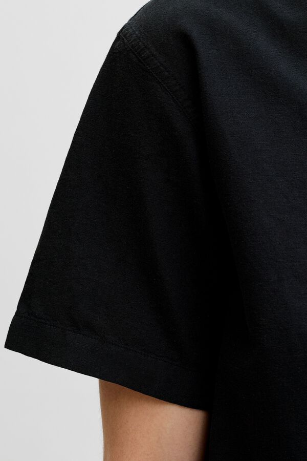 Jack & Jones Camisa regular fit lino negro