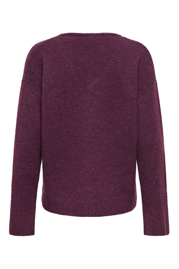 Only camisola com gola em V estampado